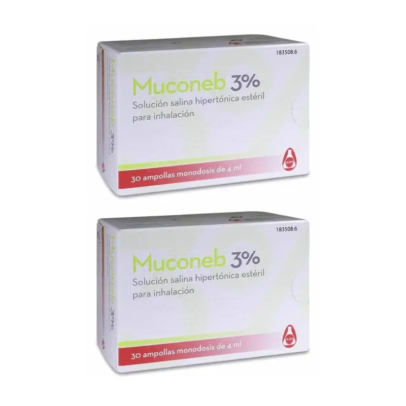 Muconeb 3% Solucion Salina Inhalacion 30 Ampollas X 4 Ml, Pack De 2
