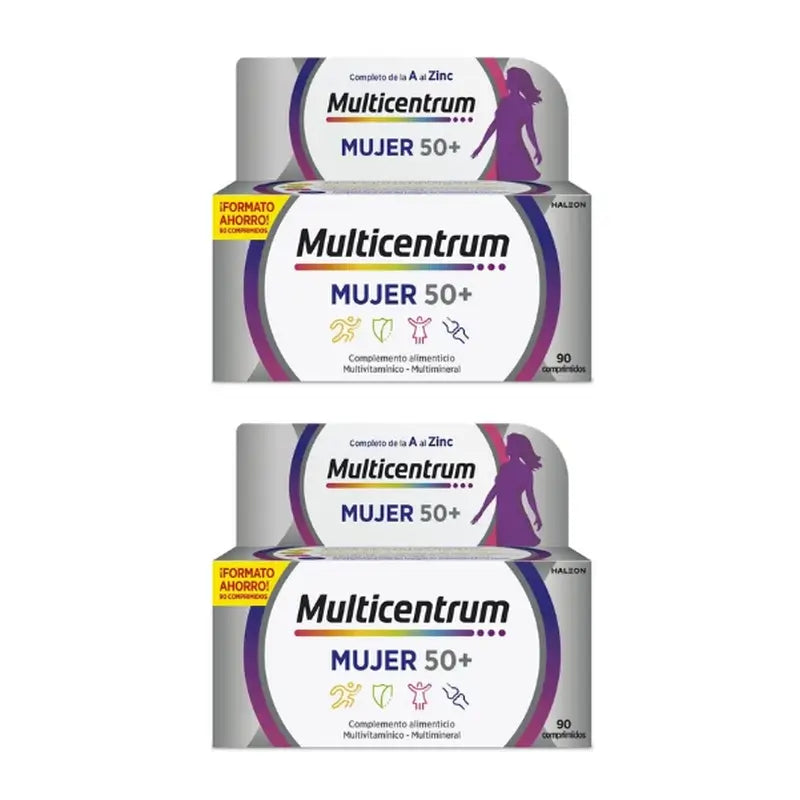 Multicentrum Mujer 50+ Multivitamínico, 2X90 Comprimidos