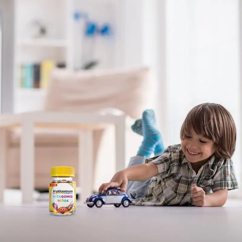 Multicentrum Vitagomis Junior Multivitamínico Para Niños Sabor A Cereza, Naranja Y Fresa, 30 gominolas