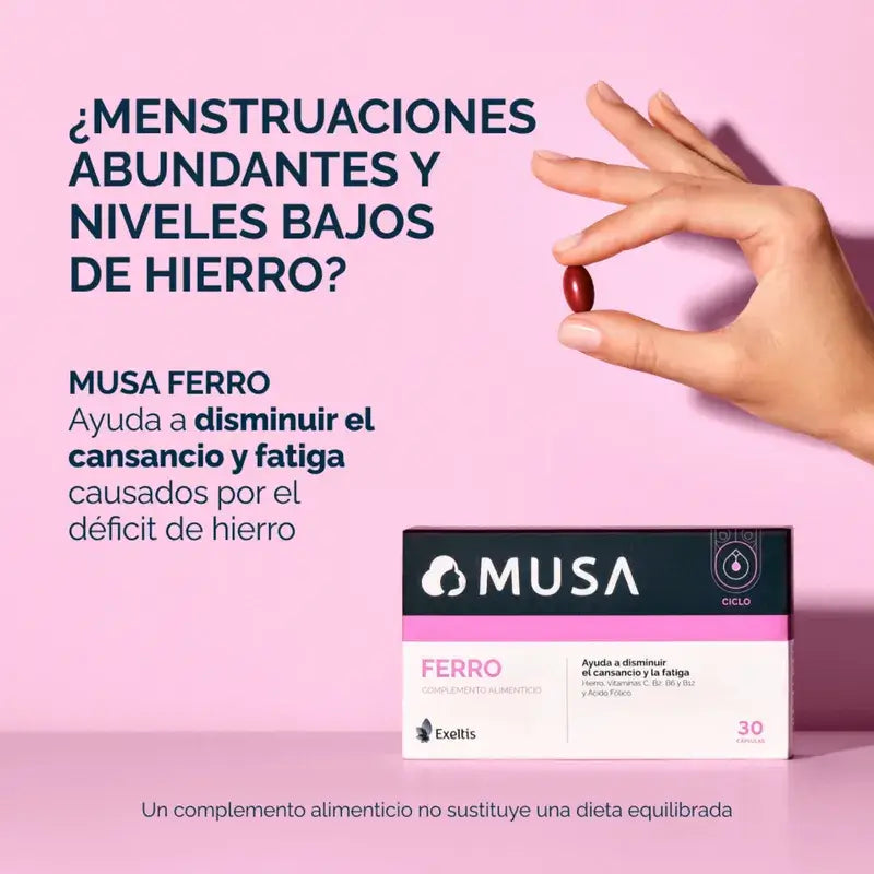 Musa Ferro Complemento Alimenticio Hierro, 30 cápsulas