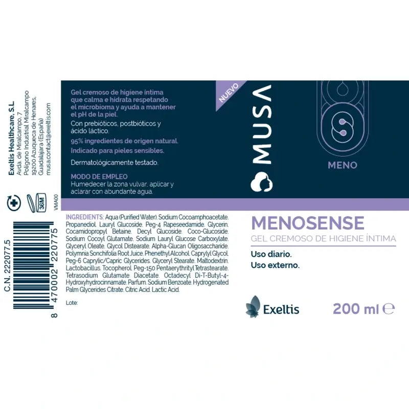 Musa Menosense Gel Higiene Íntima, 200 ml
