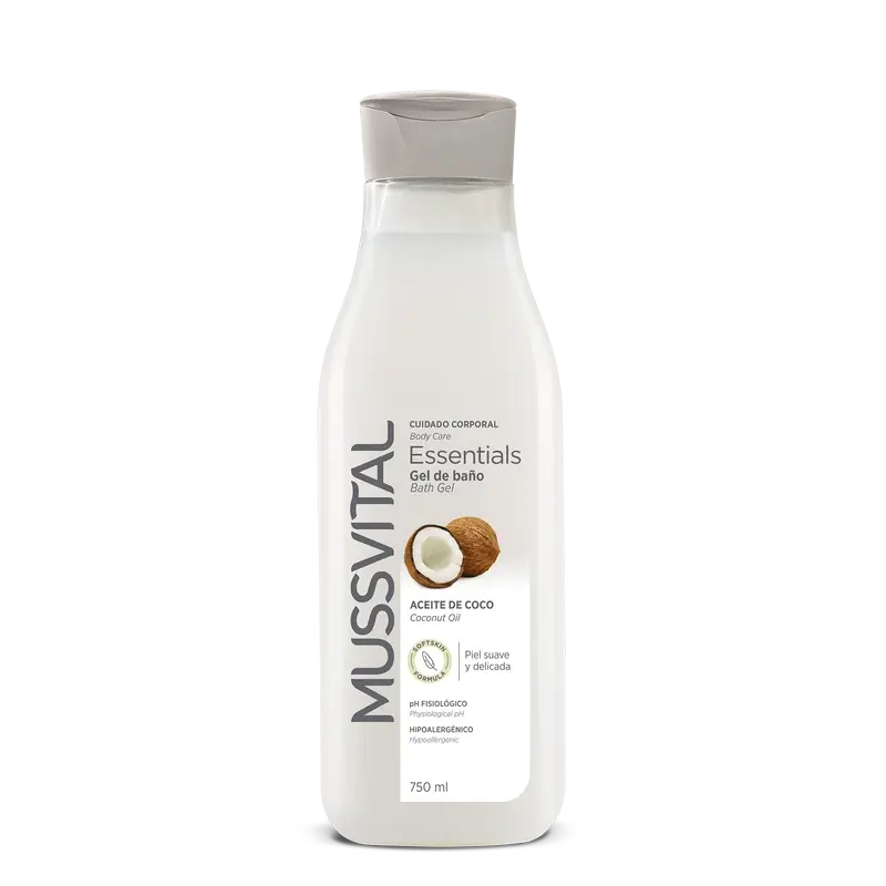 Mussvital Essentials Gel De Baño Aceite De Coco , 750 ml