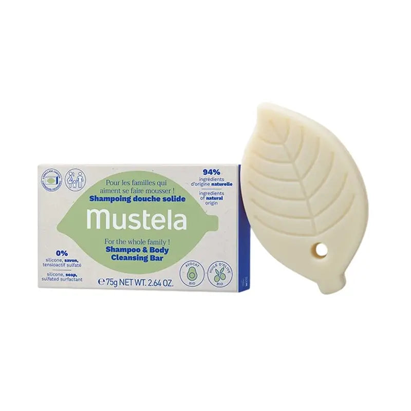 Mustela Champú Sólido Cabello Y Cuerpo, 75G