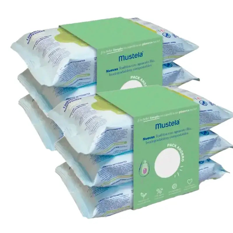 Mustela Toallitas Limpiadoras, Pack 2 x 3X60 unidades