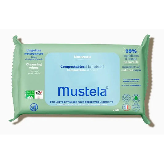 Mustela Toallitas Limpiadoras con Aguacate Bio, 60 unidades