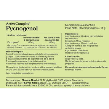 Activecomplex Pycnogenol 60 comprimidos