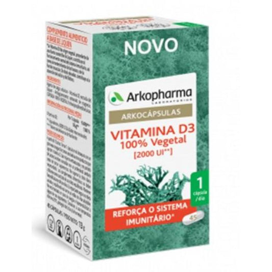 Arkocápsulas Vitamina D3 100% Vegetal 45 Cápsulas Arkopharma