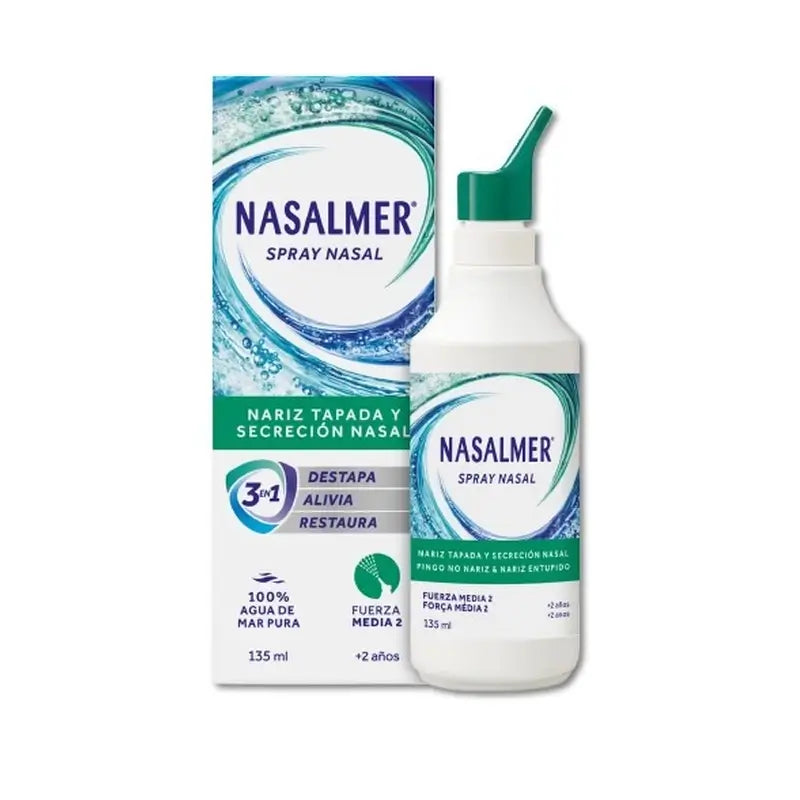 Nasalmer Fuerza Media, Higiene Y Alivio Nasal Diario, Spray 135 Ml