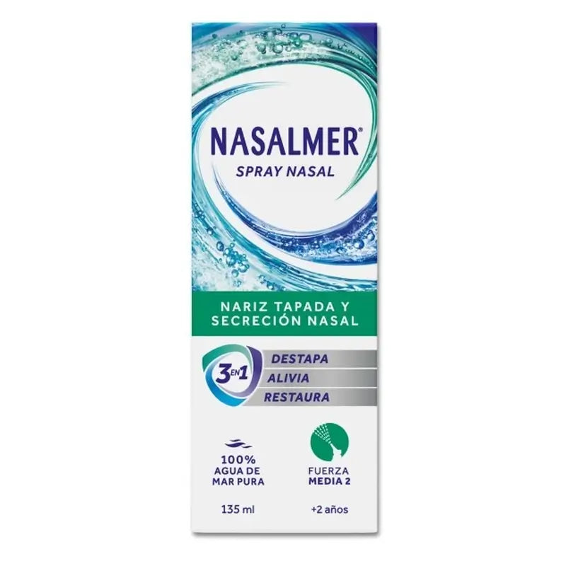 Nasalmer Fuerza Media, Higiene Y Alivio Nasal Diario, Spray 135 Ml