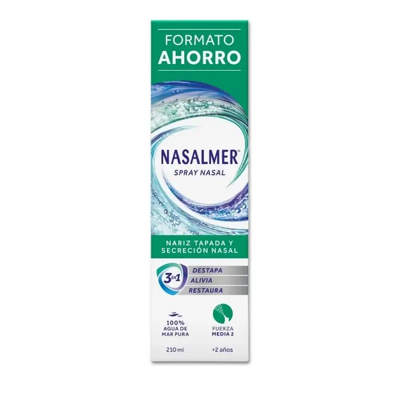 Nasalmer Fuerza Media, Higiene Y Alivio Nasal Diario, Spray 210 Ml