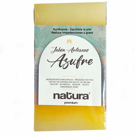 Natura Premium Jabon Facial Artesano Azufre, 107,7 gr