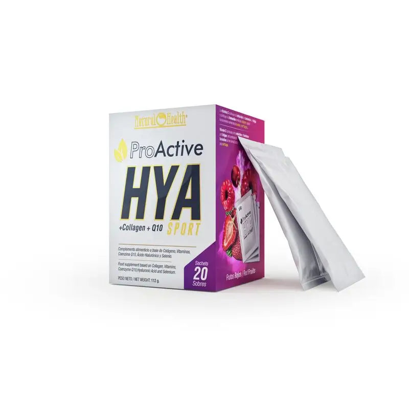 Natural Health Hya Sport Pro Active Protector Articular Sabor Frutos Rojo , 20 gr