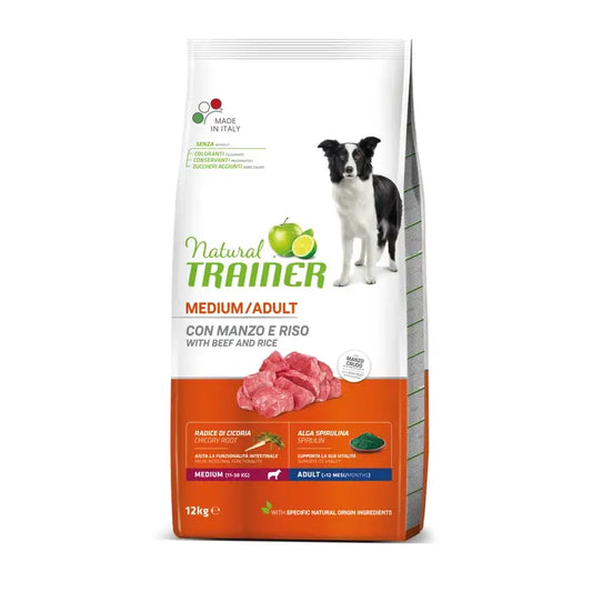 Natural Trainer Canine Adult Medium Buey 12Kg, pienso para perros