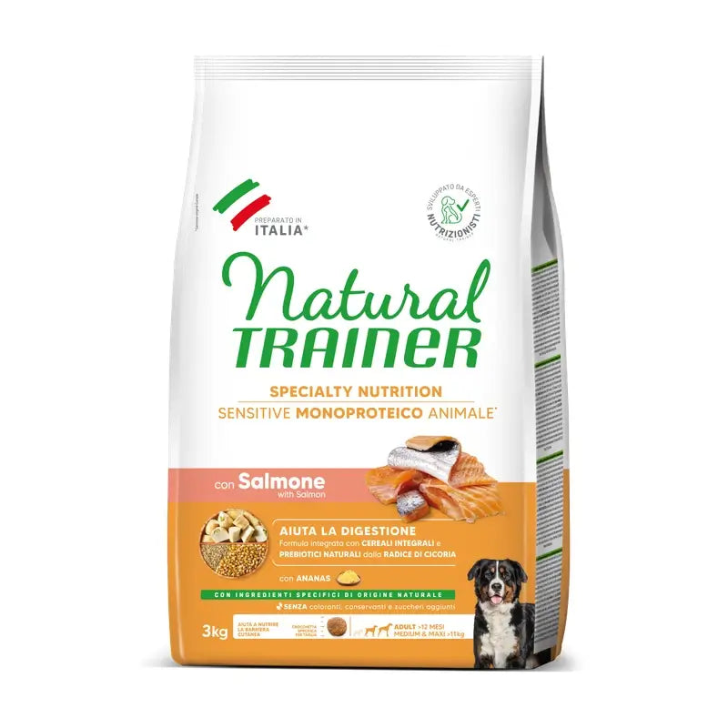 Natural Trainer Canine S/Gluten Adult Salmon 3Kg, pienso para perros