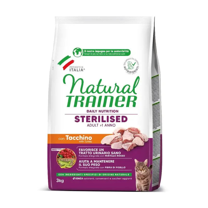 Natural Trainer Feline Adult Esterilizado 3Kg, pienso para gatos