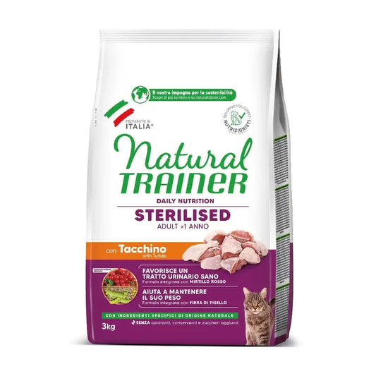 Natural Trainer Feline Adult Esterilizado 3Kg, pienso para gatos