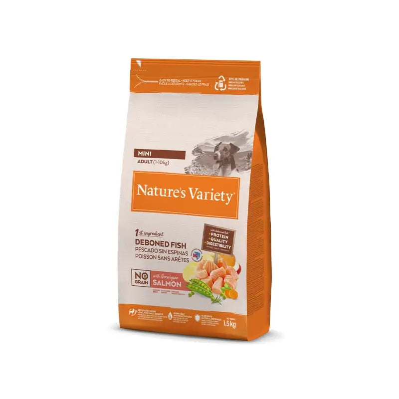 Nature'S Variety Canine Adult Original Mini Salmon 1,5Kg, pienso para perros