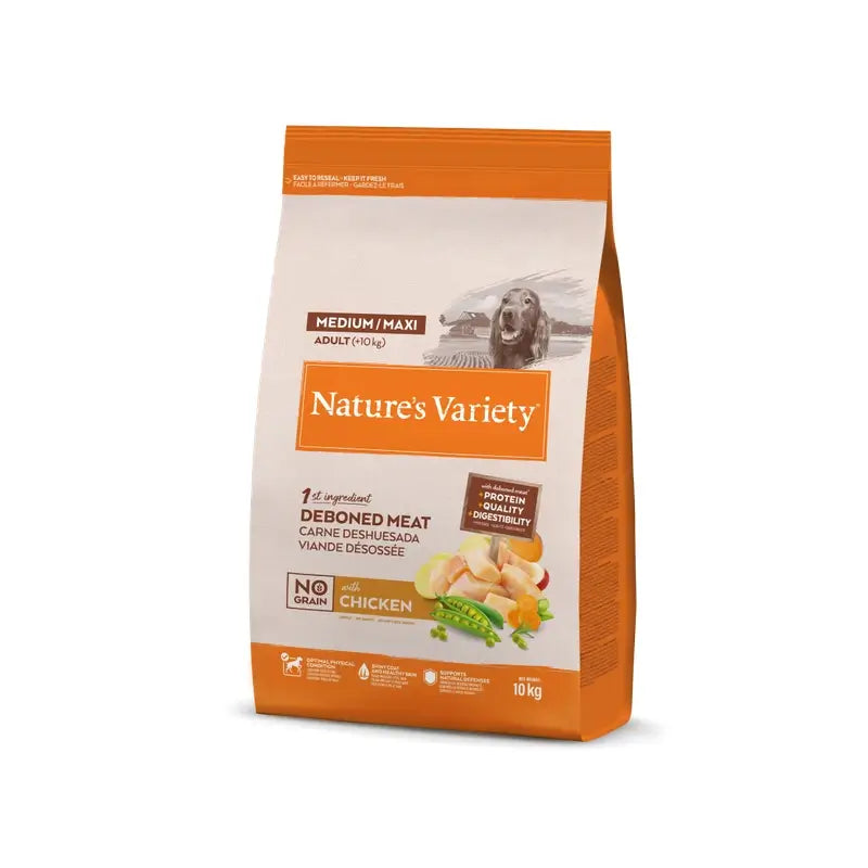 Nature'S Variety Canine Adult Selected Med/Max  Pollo, 10 kg, pienso para perros