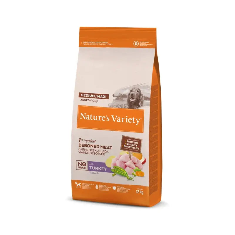 Nature'S Variety Canine Original Adult Nograin Md/Mx Pavo 12Kg, pienso para perros