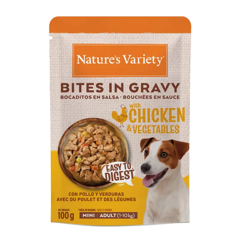 Nature'S Variety Comida Húmeda Para Perros, Mini, Con Pollo Y Verduras, Single Serve, 100 gr