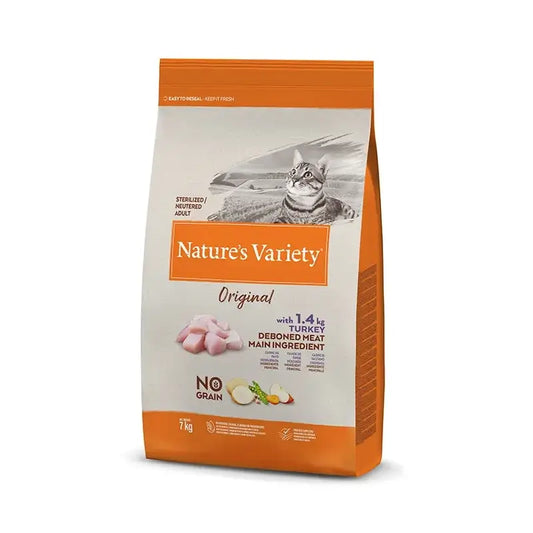 Nature'S Variety Feline Adult Original Esterilizado Pavo, 7 kg, pienso para gatos