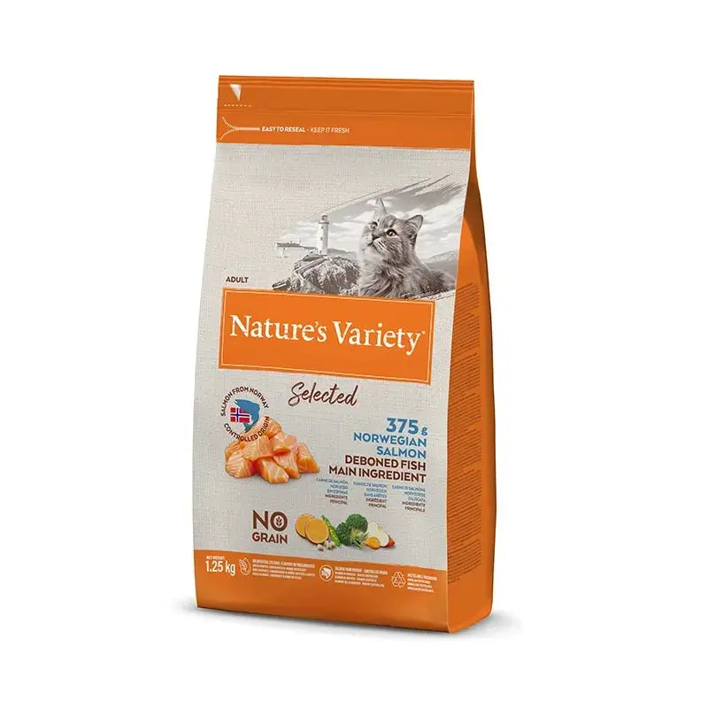 Nature'S Variety Feline Adult Selected Salmon Noruego 1,25Kg, pienso para gatos