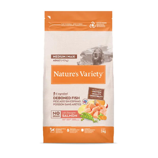 Nature'S Variety Pienso Para Perros, Medium, Con Salmón, Natural, 3 kg