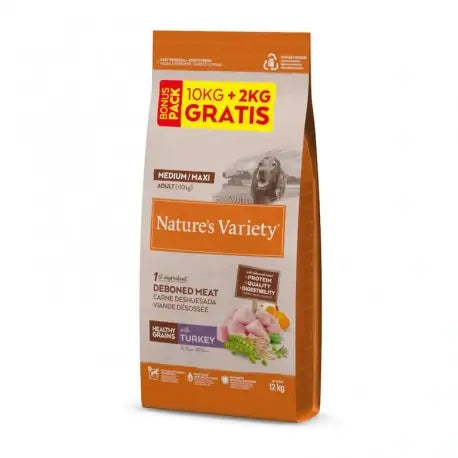 Nature's Variety Perros Medium Turkey Con Cereales 12 kg