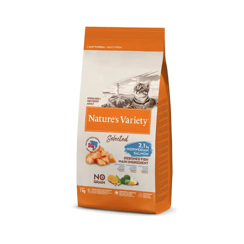 Nature'S Variety Selected Feline Adult Esterilizado Salmon, 7 kg, pienso para gatos