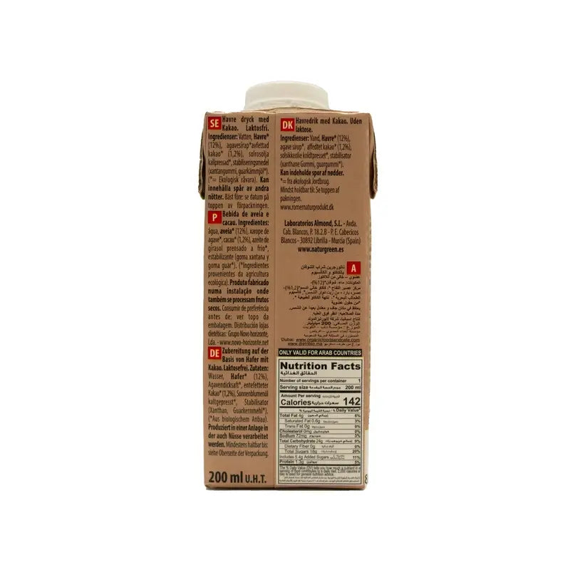Naturgreen Bebida De Avena Con Chocolate, 200Ml