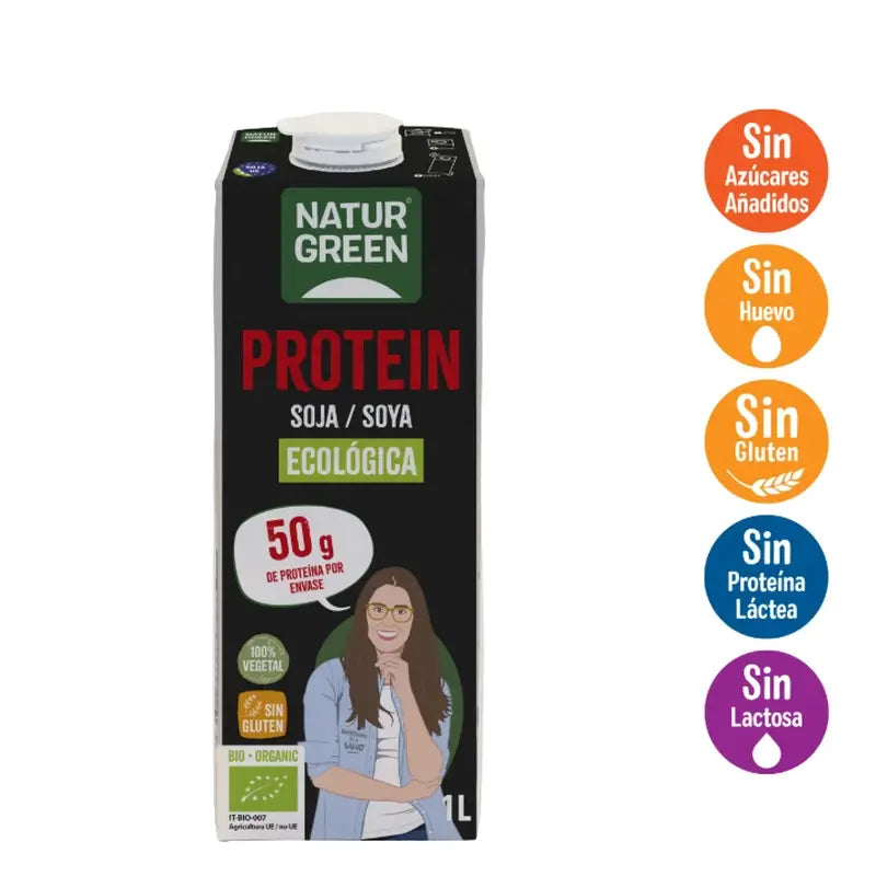 Naturgreen Bebida De Soja Protein Bio, 1L
