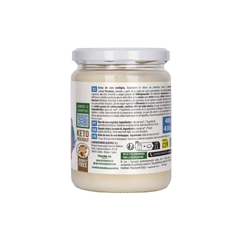 NaturGreen Grasa de Coco Bio 430 ml / 400 g