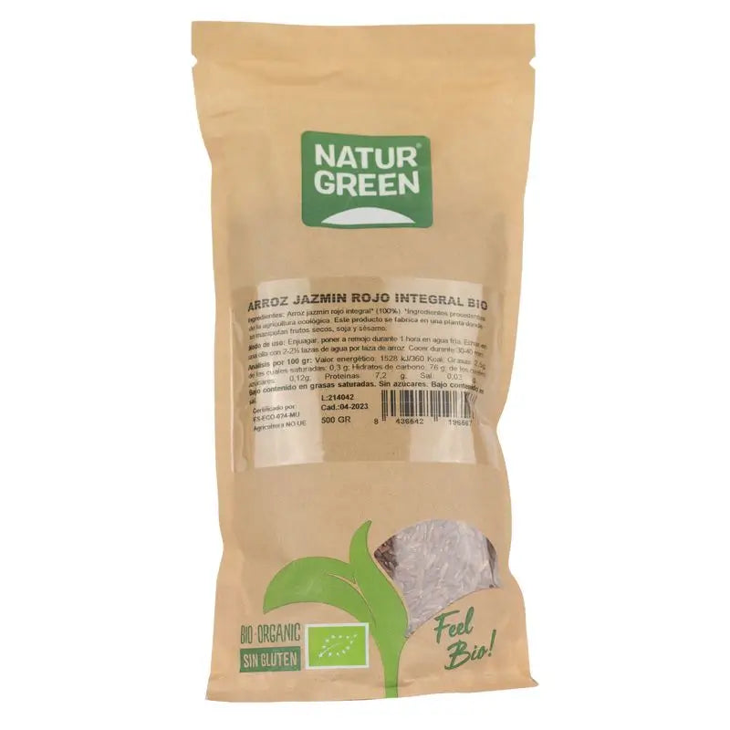 Naturgreen Arroz Jazmín Rojo Integral Bio, 500 g