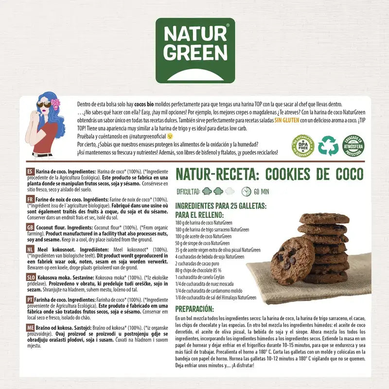 Naturgreen Harina De Coco, 500 g