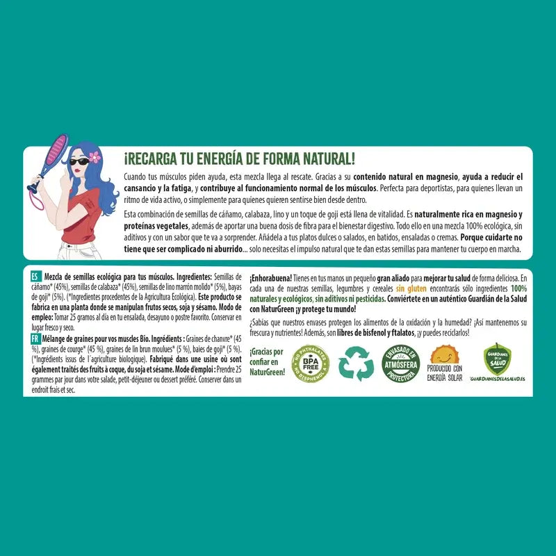 Naturgreen Semillas Ecológica Para Tus Músculos, 175 gramos