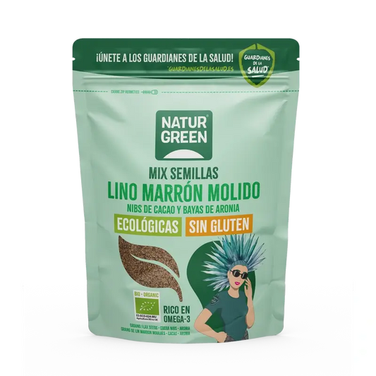 NaturGreen Semillas De Lino, Nibs Cacao Y Aronia Bio 150 g