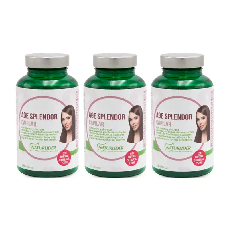 Naturlider Age Splendor Capilar Con Catalasa Canalblock, Pack 3 x 135 Capsulas