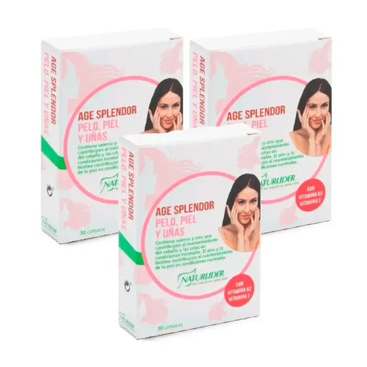 Naturlider Age Splendor Pelo Piel Uñas, Pack 3 x 30 cápsulas