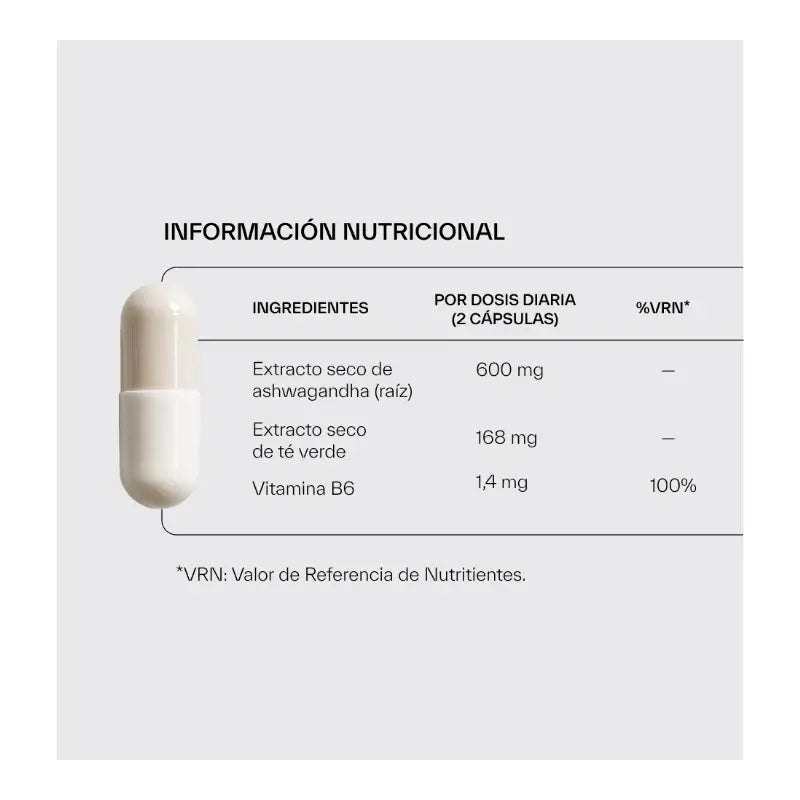 Ndl Pro-Health Ashwagandha Ksm-66 Ecológica + L-Teanina, 120 cápsulas