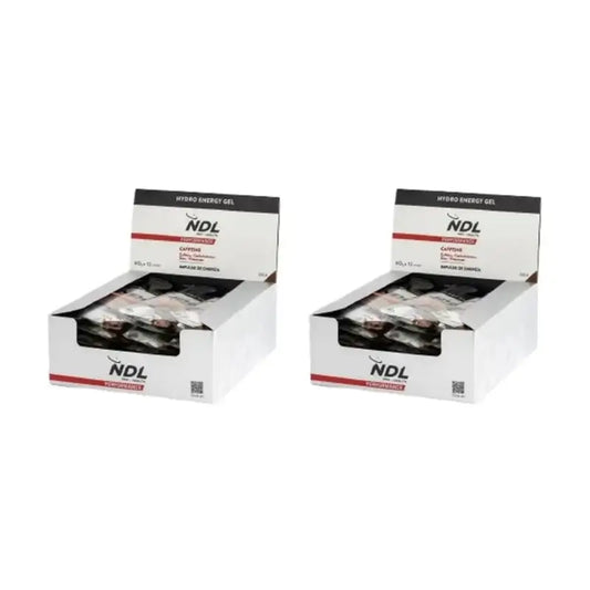 Ndl Pro-Health Gel Energético Con Cafeína Sabor Cola, Pack 12X60 Gr, 2 Unidades