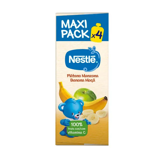Nestlé Bolsita Plátano y Manzana, 4X90 gr