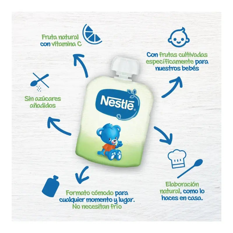 Nestlé Bolsita Plátano y Manzana, 4X90 gr