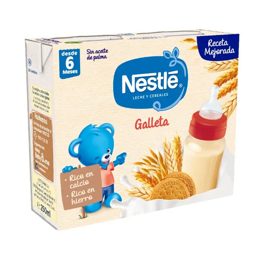 Nestlé Brik Leche y Cereales 8 Cereales con Galleta María, 2X250 gr