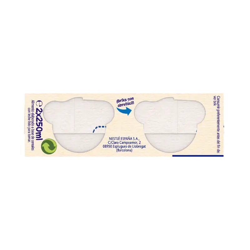 Nestlé Brik Leche y Cereales 8 Cereales con Galleta María, 2X250 gr