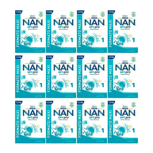 Nestlé Nan Optipro 1 Leche de Inicio, 12X1200 gr