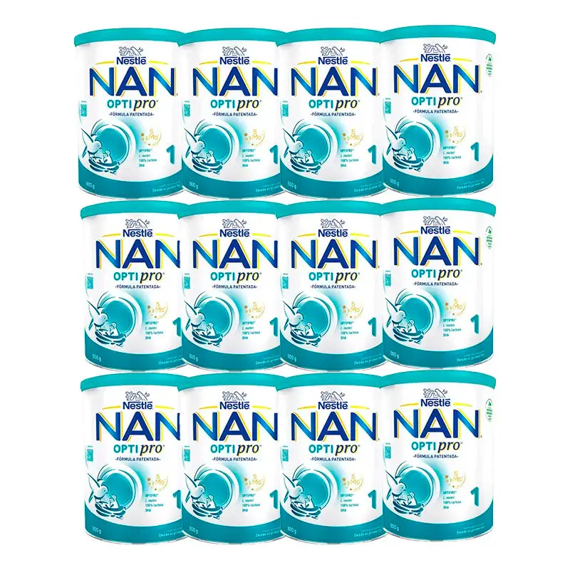 Nestlé Nan Optipro 1 Leche de Inicio, 12X800 gr