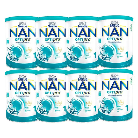 Nestlé Nan Optipro 1 Leche de Inicio, 8X800 gr