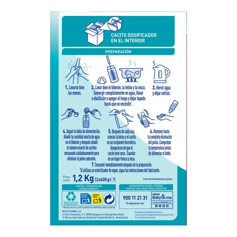 Nestlé Nan Optipro 2 Leche de Continuación, 1200 gr