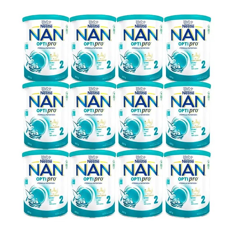 Nestlé Nan Optipro 2 Leche de Continuación, 12X800 gr
