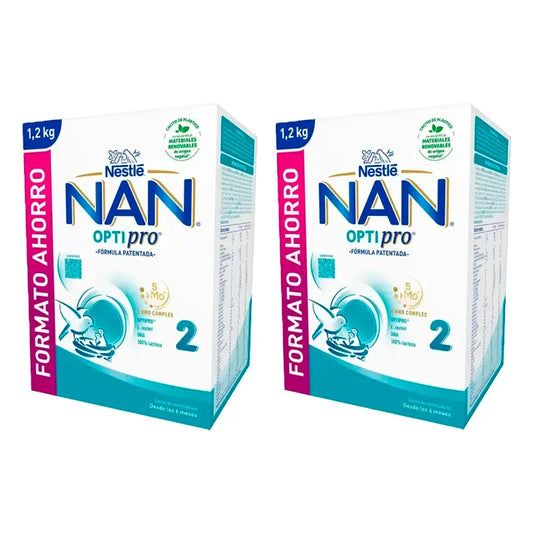 Nestlé Nan Optipro 2 Leche de Continuación, 2X1200 gr